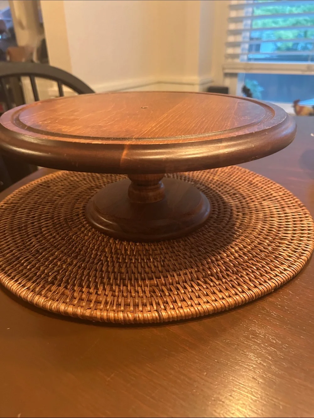 Wooden Pedestal Cake Stand - Brown